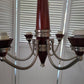Mid Century Wood Pewter Chandelier