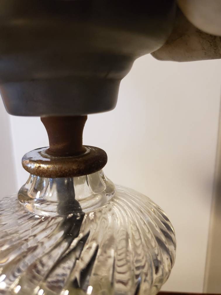 Vintage Crystal Semi-Mount Light Fixture