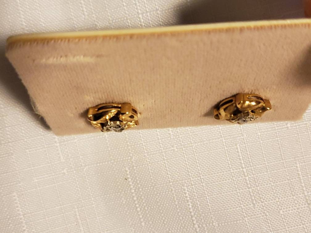 14K Gold Diamond Accent Pinwheel Earrings - Local Pickup Only