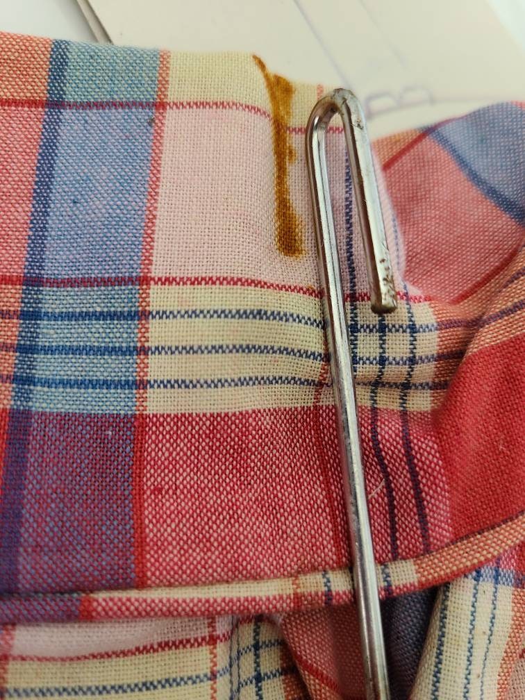 Vintage Evercare Plaid Clothespin Bag