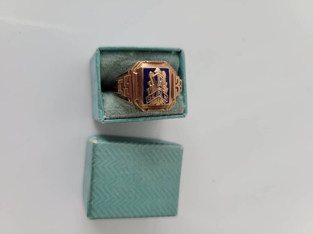 Art Deco 1938 10K Class Ring