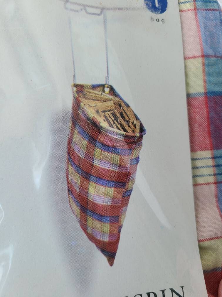 Vintage Evercare Plaid Clothespin Bag