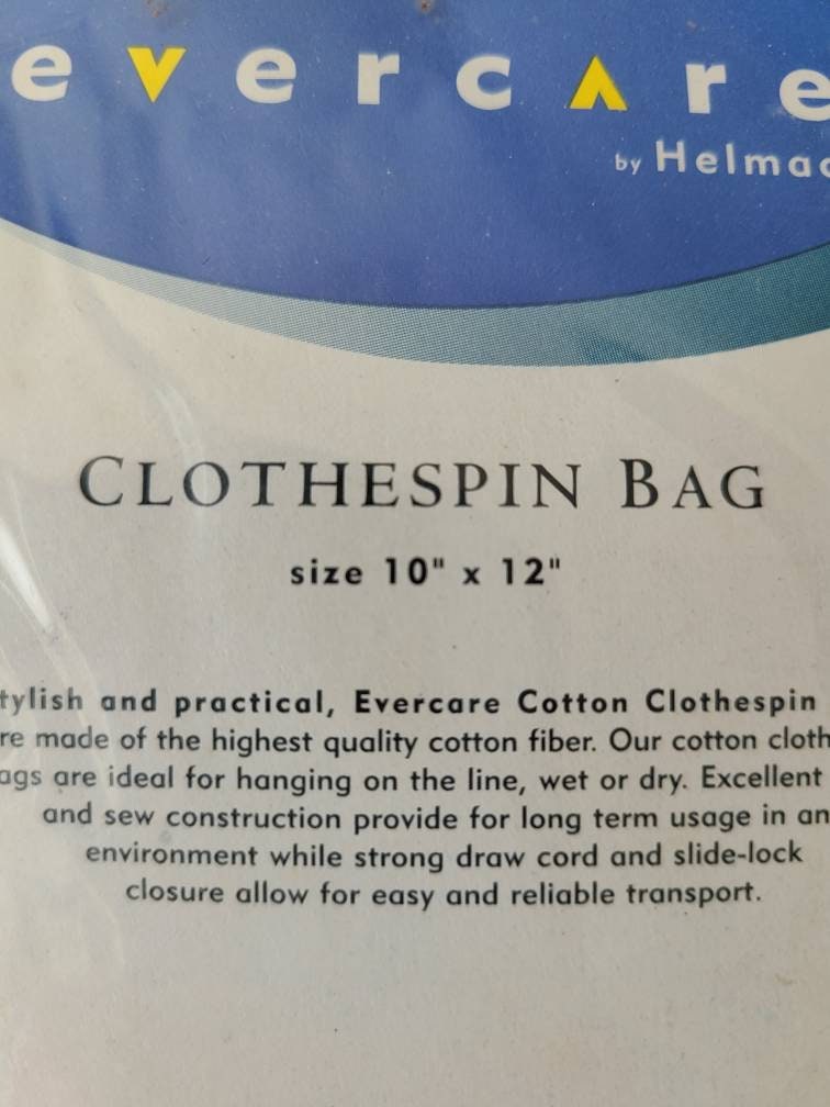 Vintage Evercare Plaid Clothespin Bag