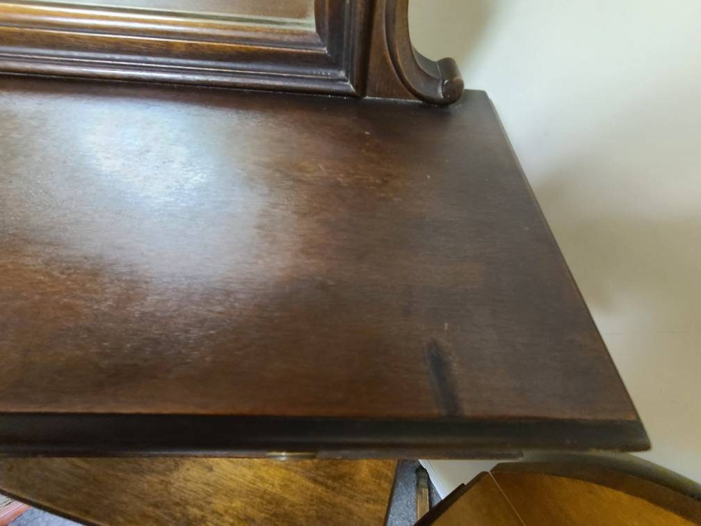 Mahogany Shaving Vanity Mirror Stand