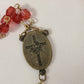 Vintage Red Fauceted Bead Rosary