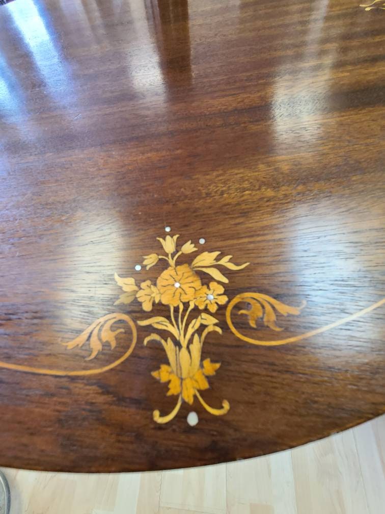 Gorgeous Mahogany Inlaid Tilt Pie Table *Local Pickup Only* - East Aurora, NY