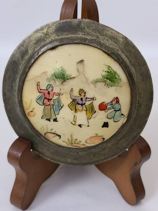 Vintage Tooled Mirrored Trinket Pill Tin