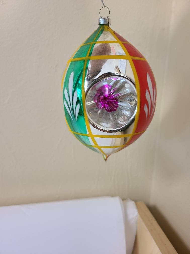 Vintage Traditional Glass Teardrop Ornament