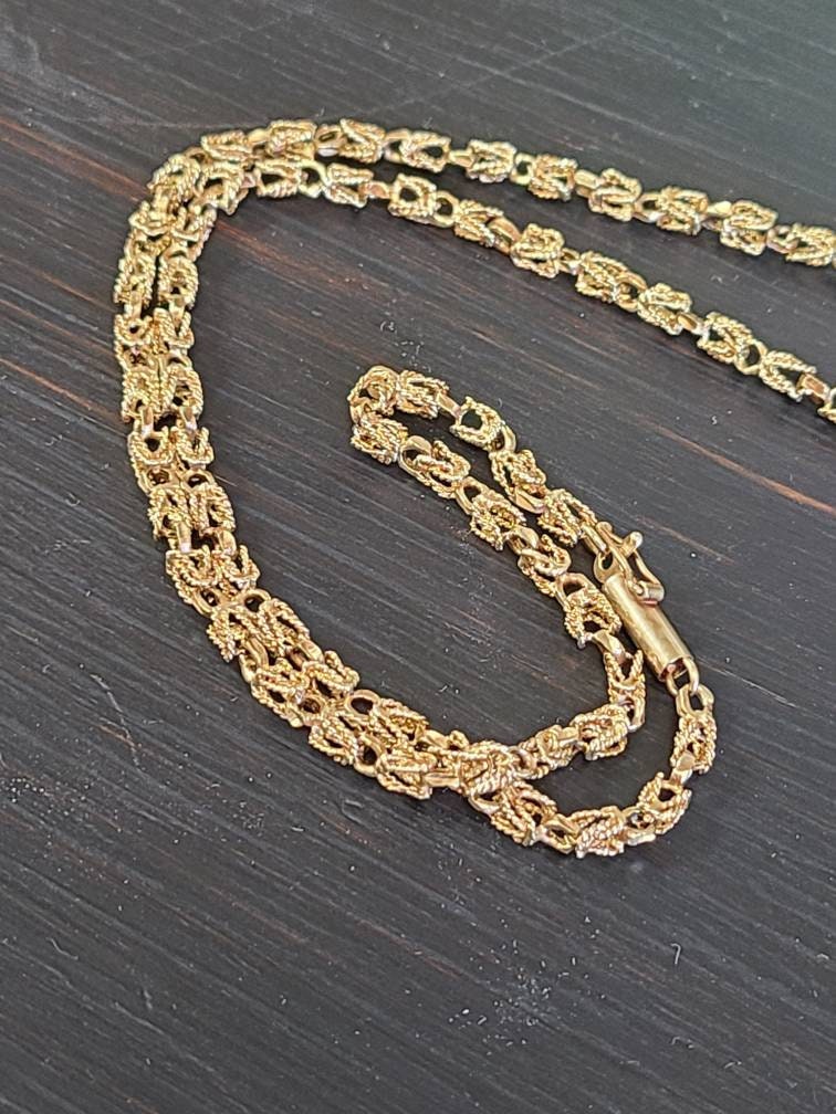 Vintage 14K Diamond Cut Fancy Gold Necklace Chain - *Item can only be picked up by buyer in person in Clarence, NY*