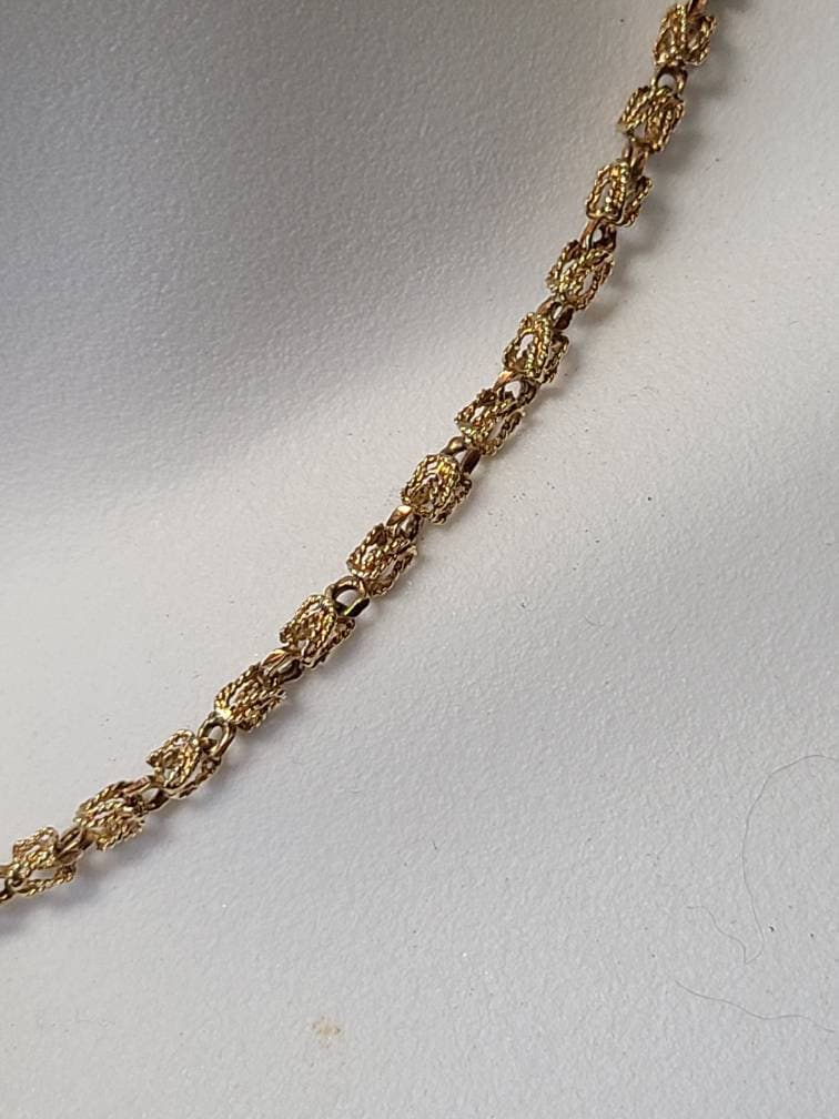 Vintage 14K Diamond Cut Fancy Gold Necklace Chain - *Item can only be picked up by buyer in person in Clarence, NY*