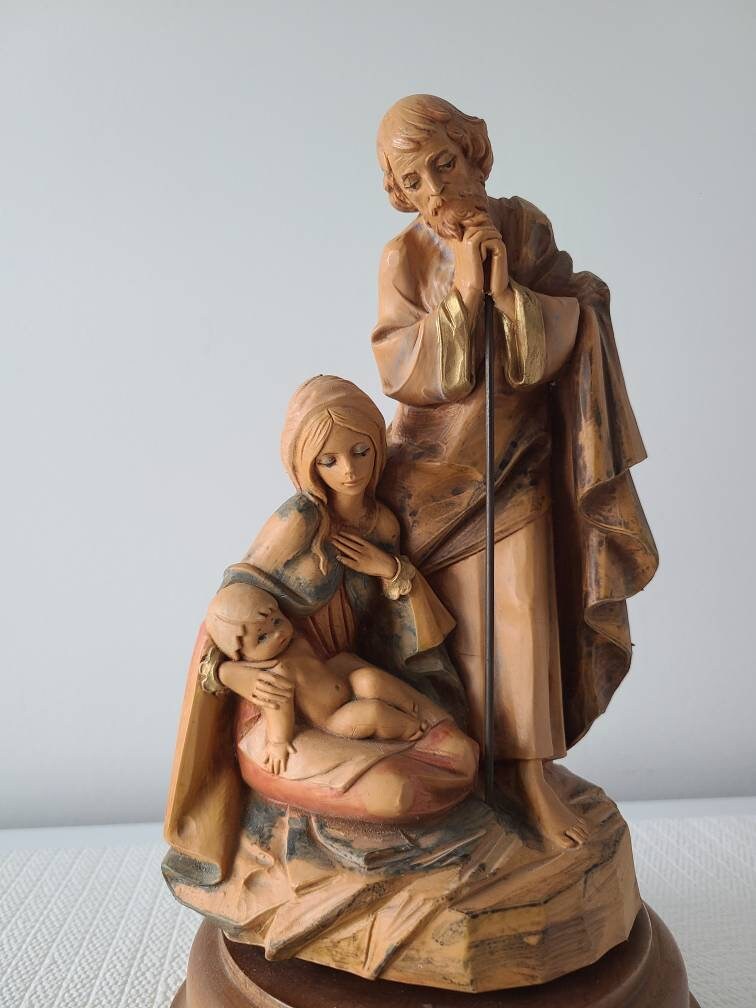 Simonelli Religious Wood Music Box - Silent Night - Depose Italy