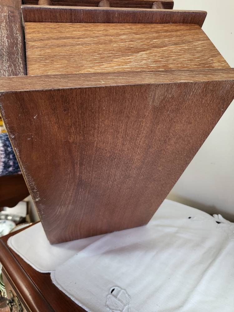 Vintage Wood Shaving Makeup Mirror