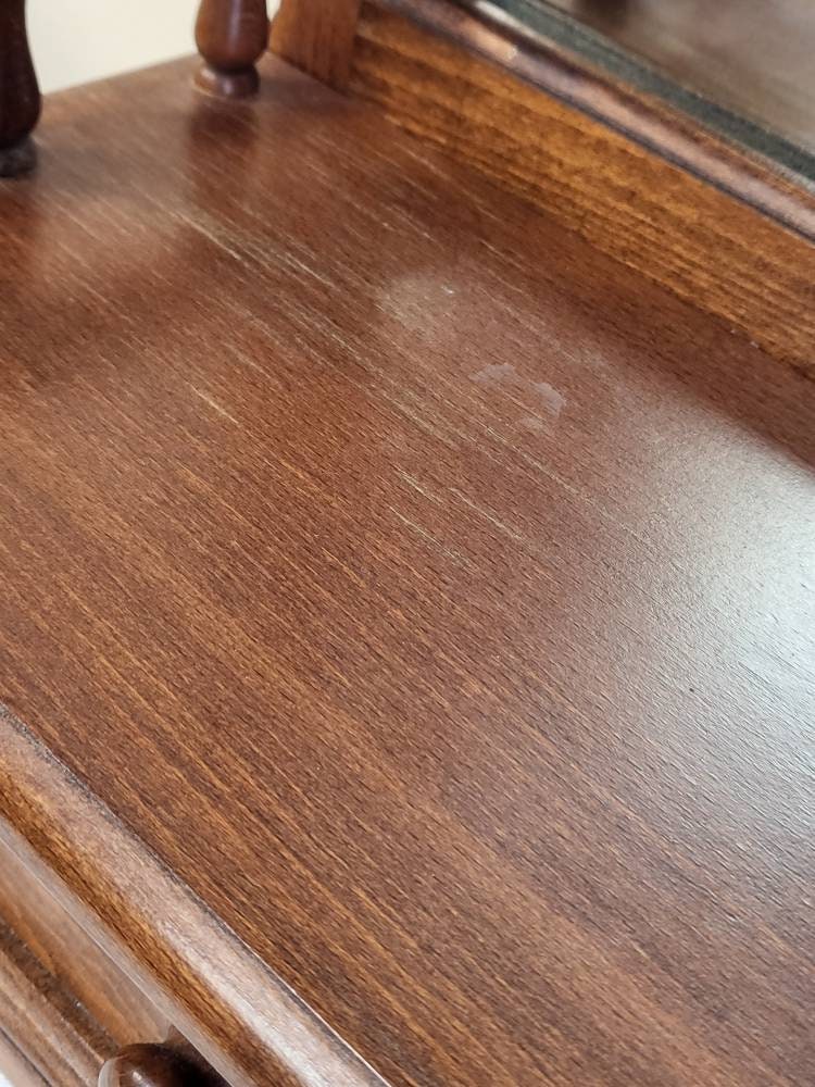 Vintage Wood Shaving Makeup Mirror