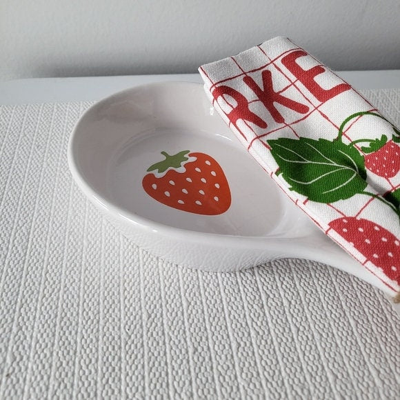 Strawberry Spoon Rest and Tea Towel Set