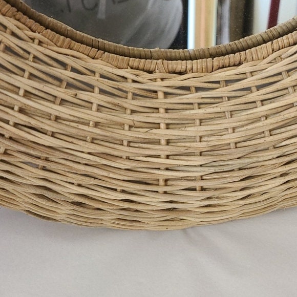 Wicker Round Mirror Hand-woven