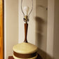 Mid Century Ceramic and Teak Lamp