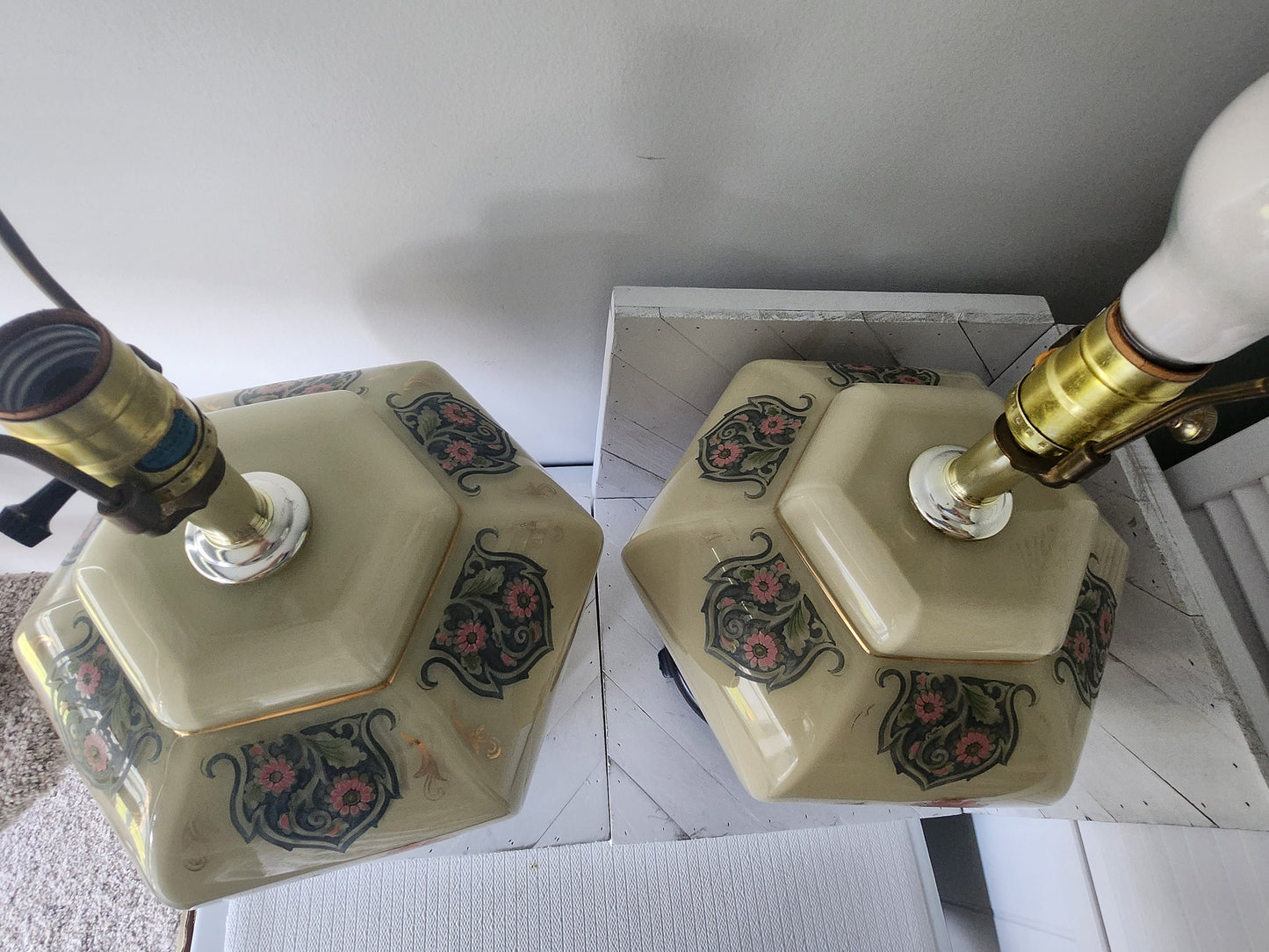 Porcelain Floral Chinese Lamps