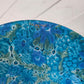 Higgins Blue Art Glass Floral Bowl