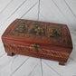 Carved Wood Leather Motif Jewelry Box