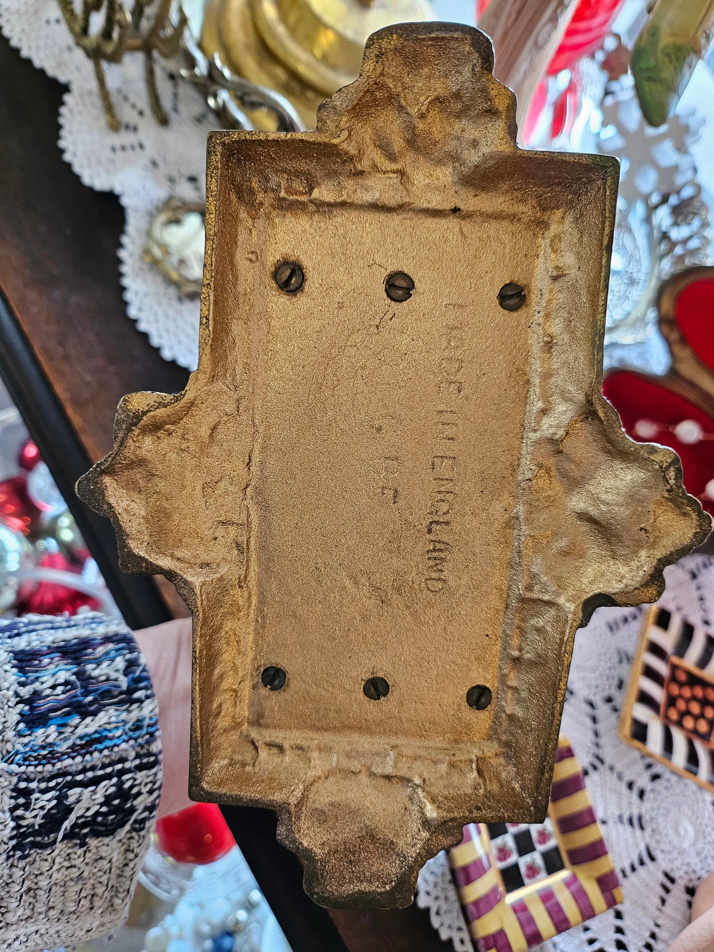 Ornate Vintage Brass Letter Mail Napkin Holder