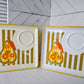 Mid Century Retro Sandwich Snack Plates