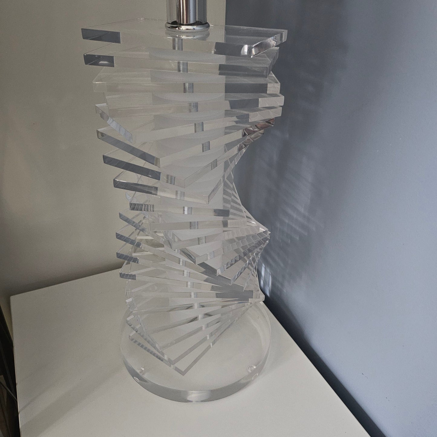 Vintage Helix Clear Lucite Table Lamp