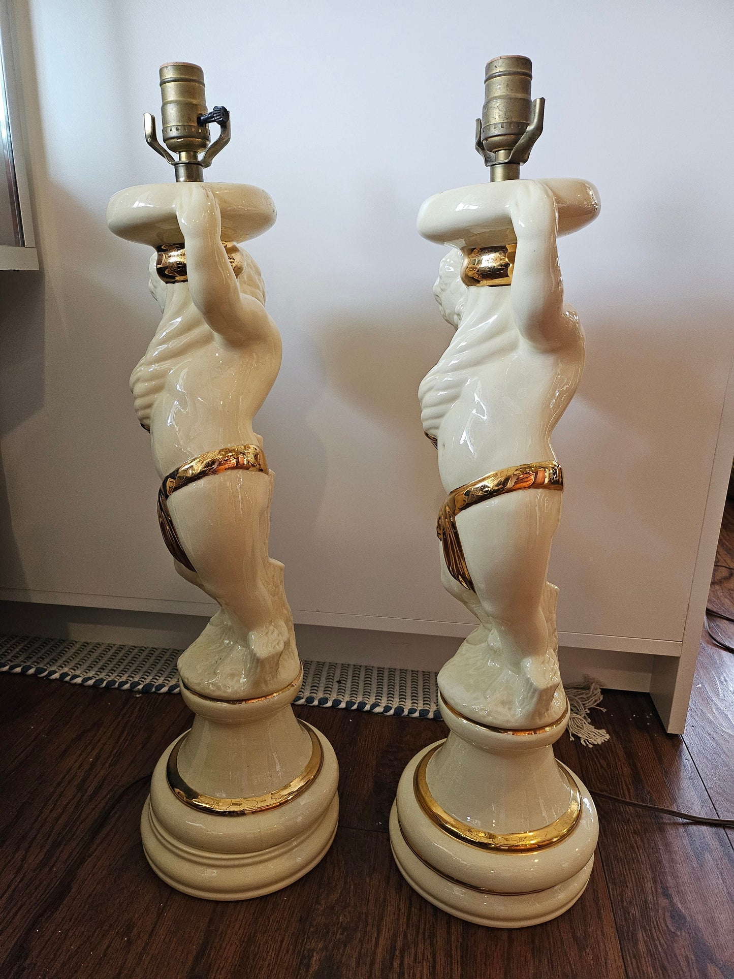 Cherub Porcelain Ceramic Table Lamps