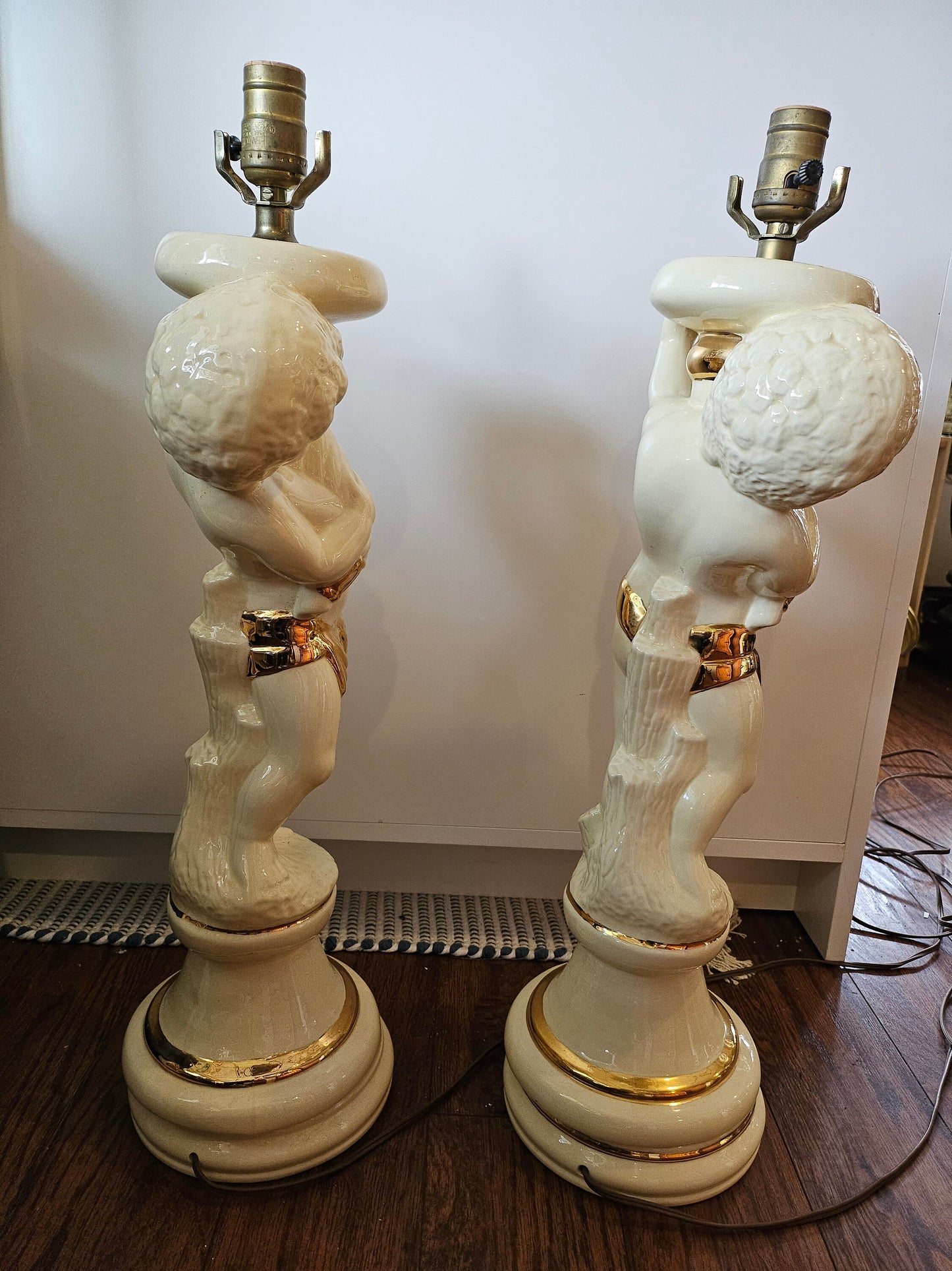 Cherub Porcelain Ceramic Table Lamps