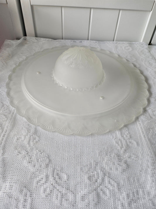 Art Deco Frosted Bonnet Style Ceiling Light Fixture Shade