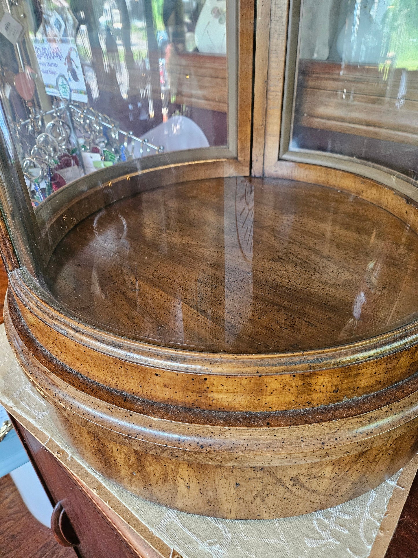Weiman Curved Glass Curio Cabinet - Local Pickup Only in East Aurora, NY