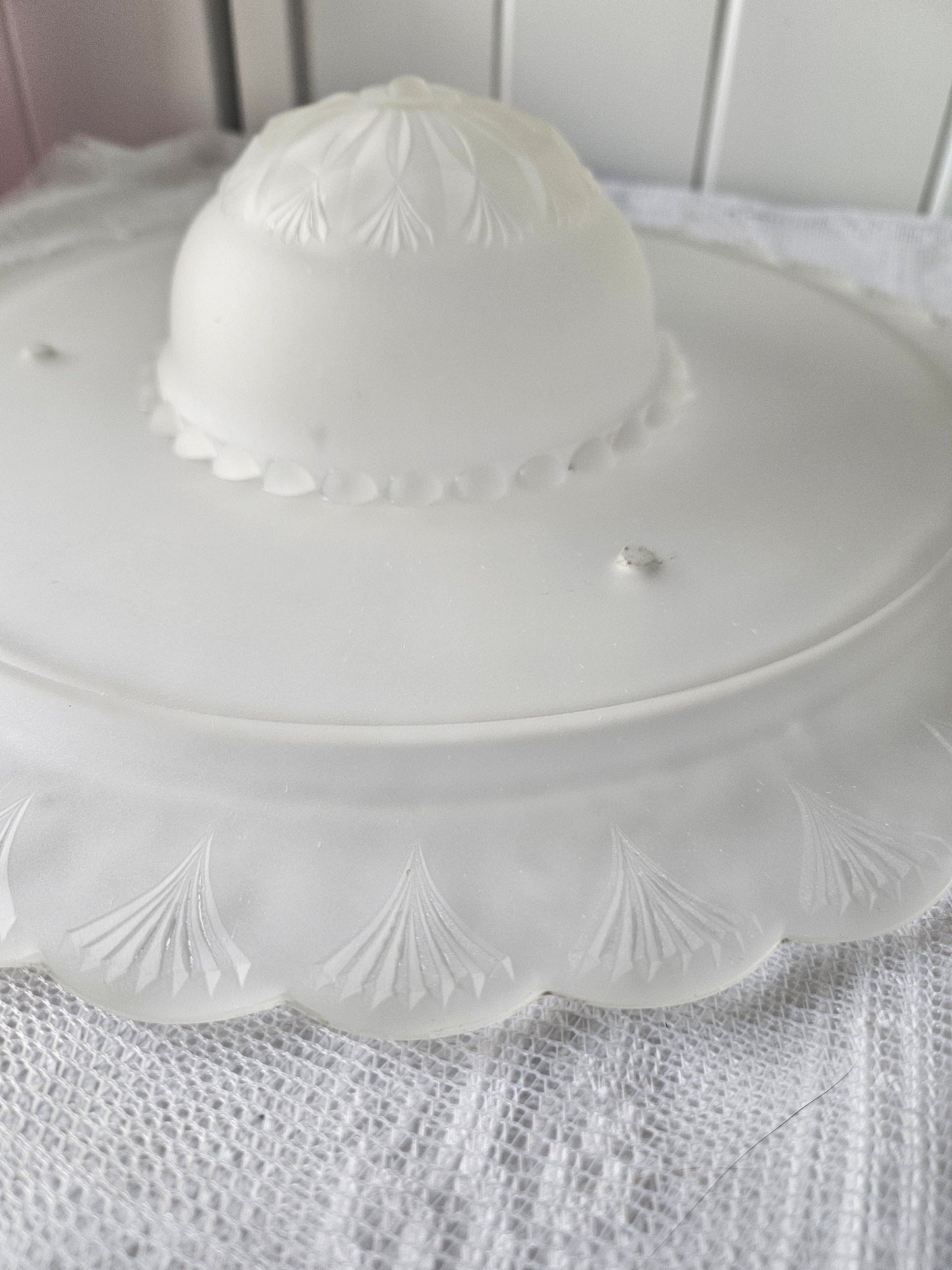 Art Deco Frosted Bonnet Style Ceiling Light Fixture Shade
