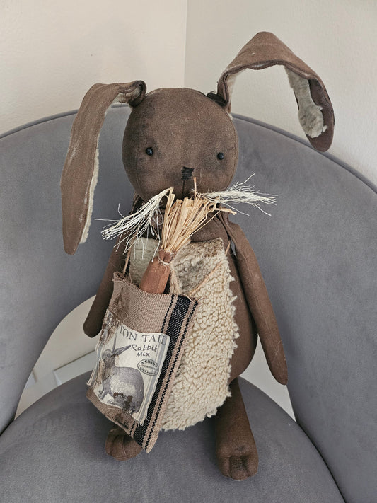 Primitive Handmade Cottontail Bunny