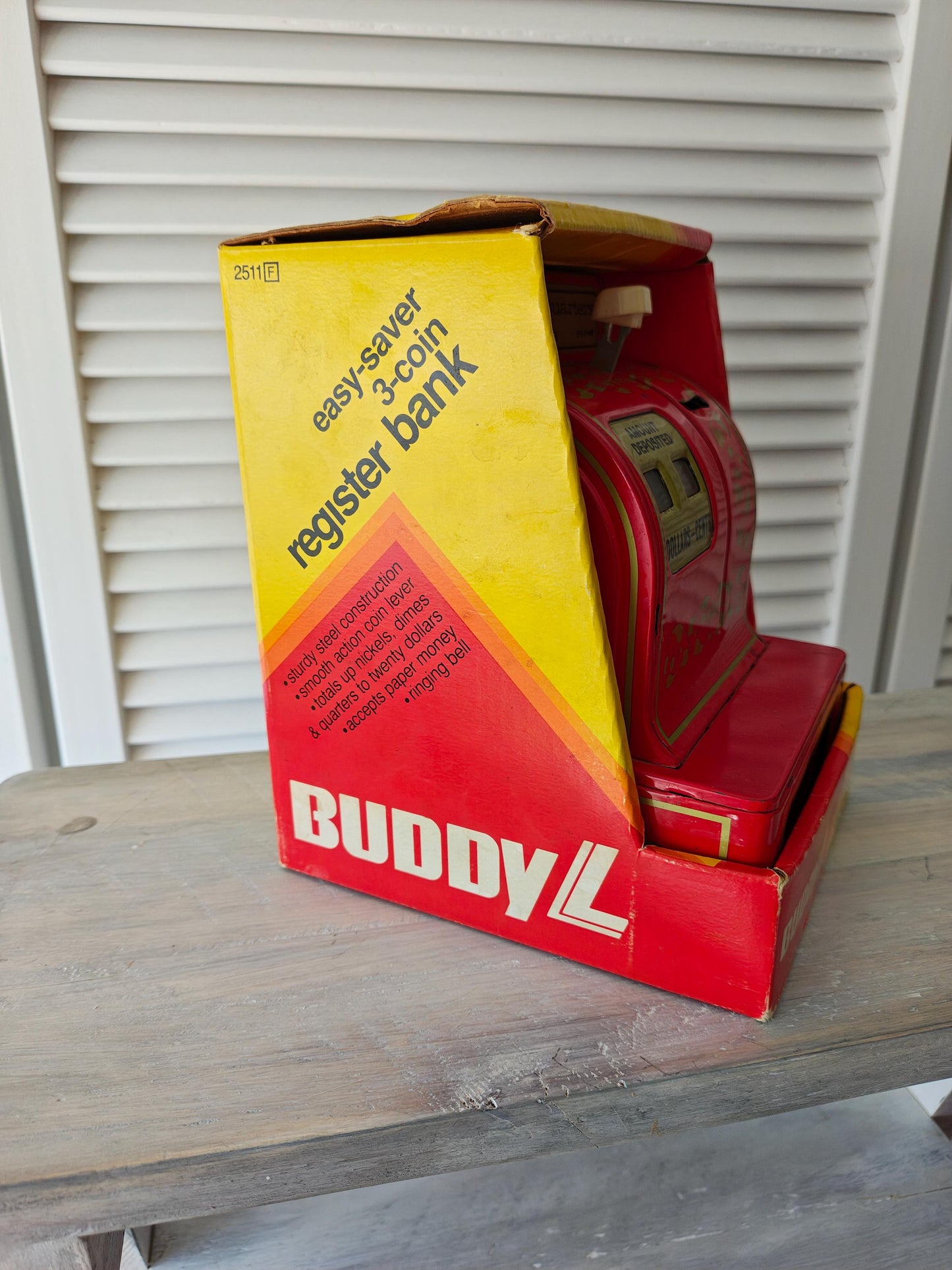 Coin Bank - Vintage Red Buddy L Metal Easy-Saver