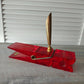 Big Red Lucite Clothespin Pen Holder