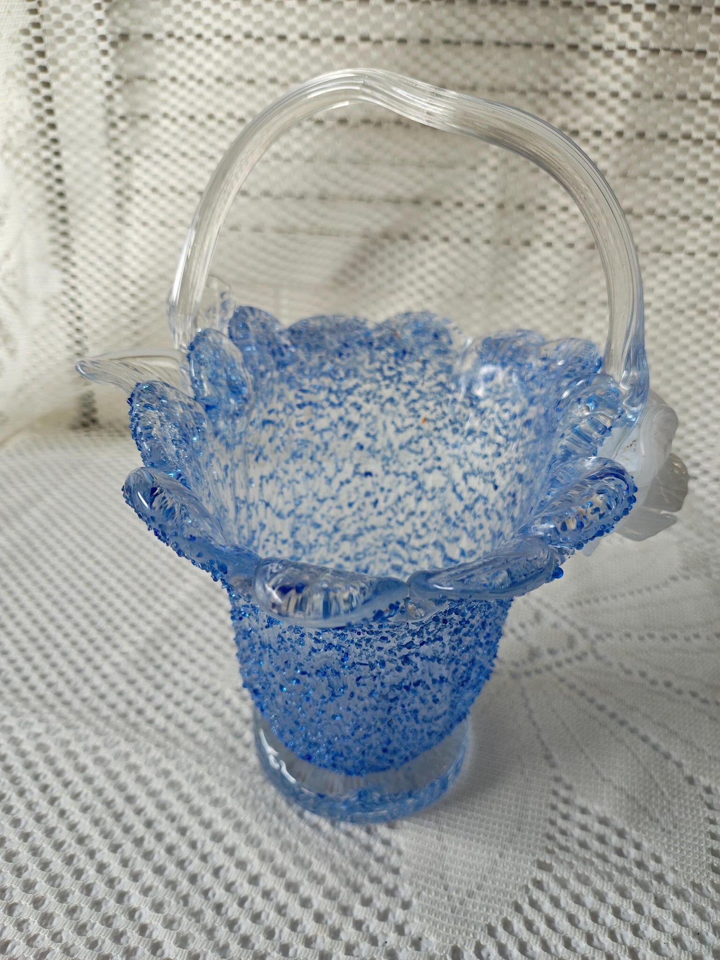 Fratelli Toso Art Glass Basket Vase