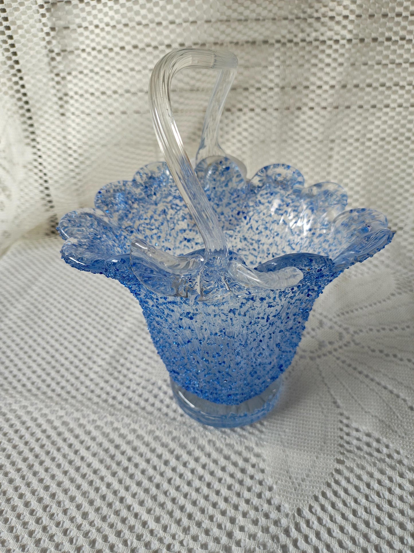 Fratelli Toso Art Glass Basket Vase