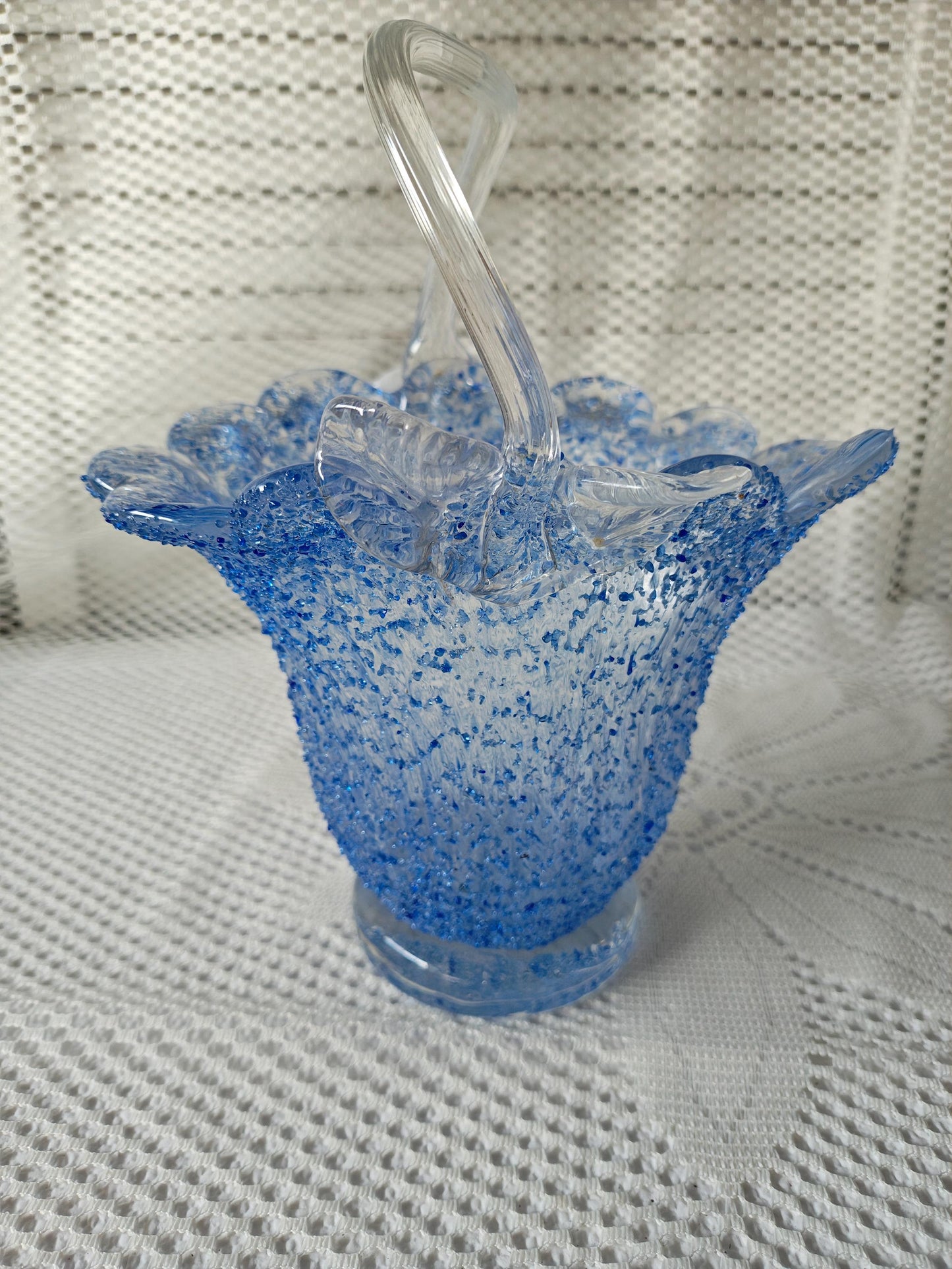 Fratelli Toso Art Glass Basket Vase