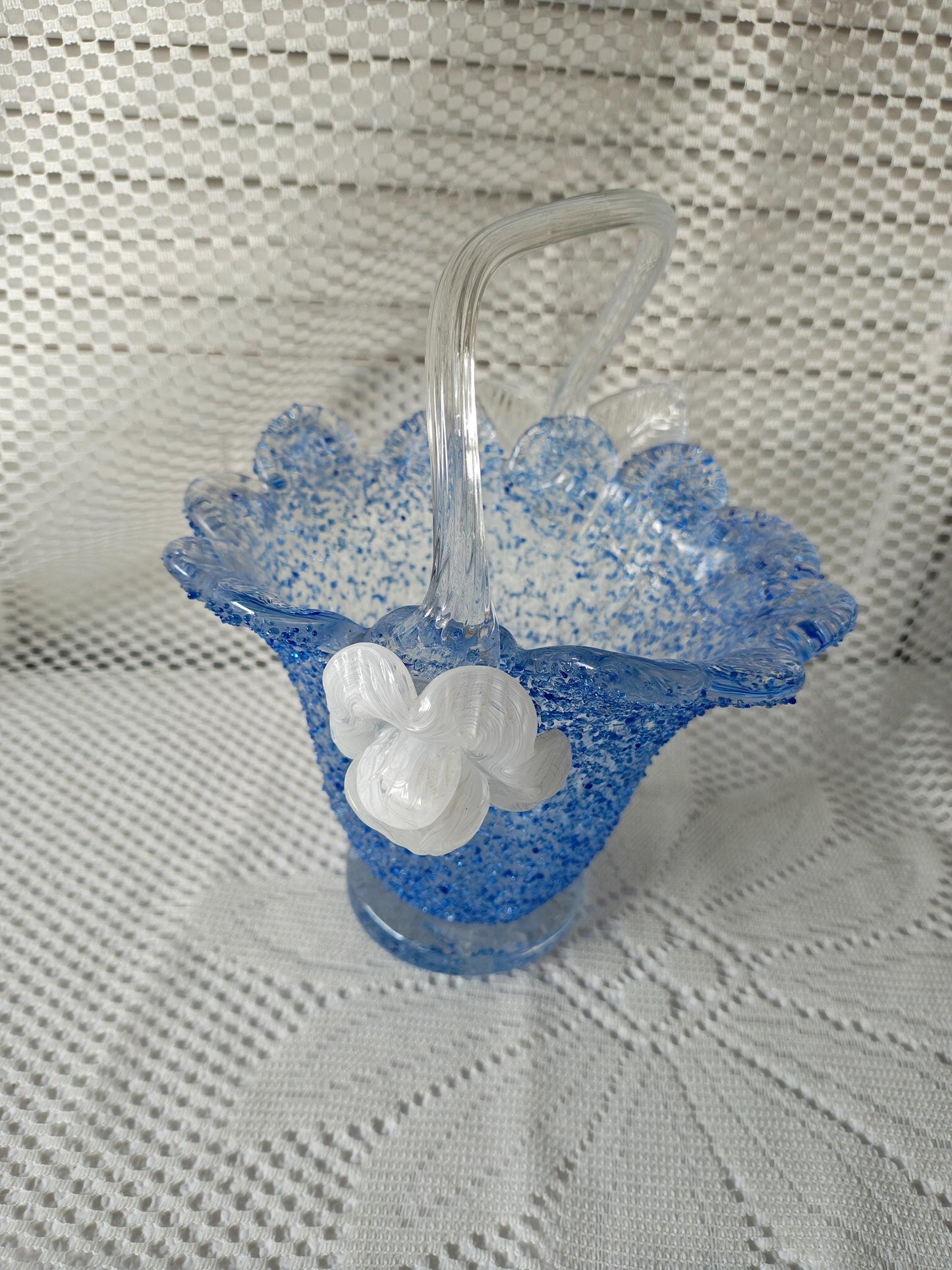 Fratelli Toso Art Glass Basket Vase