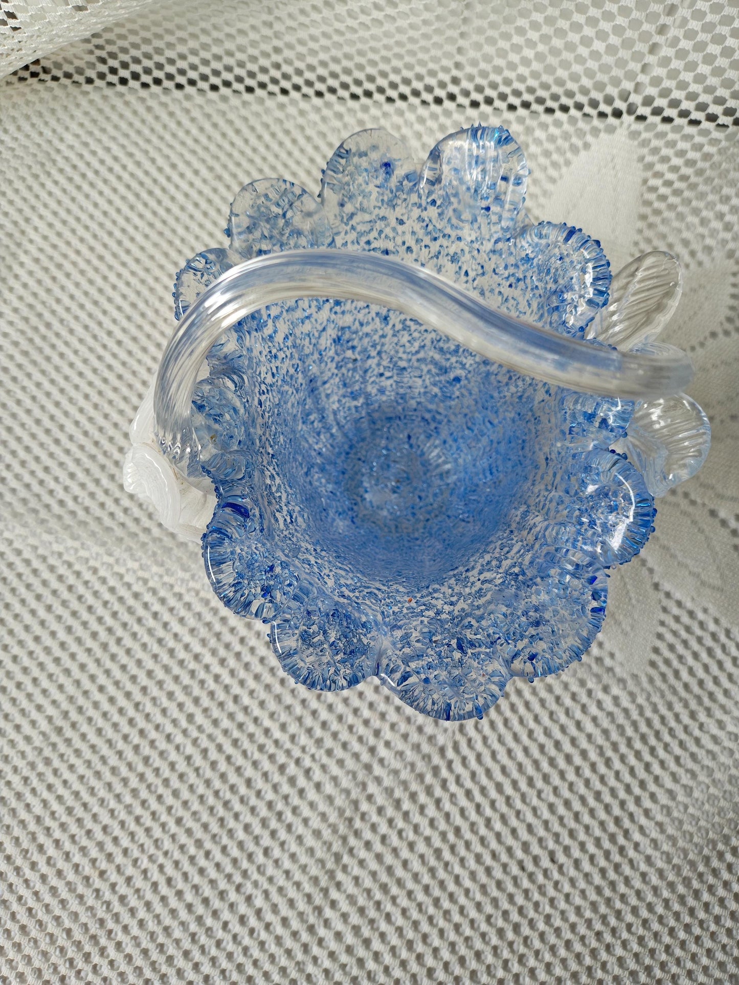 Fratelli Toso Art Glass Basket Vase