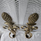 Brass Art Nouveau-Style Wall Sconces w/Glass Trumpet Vases