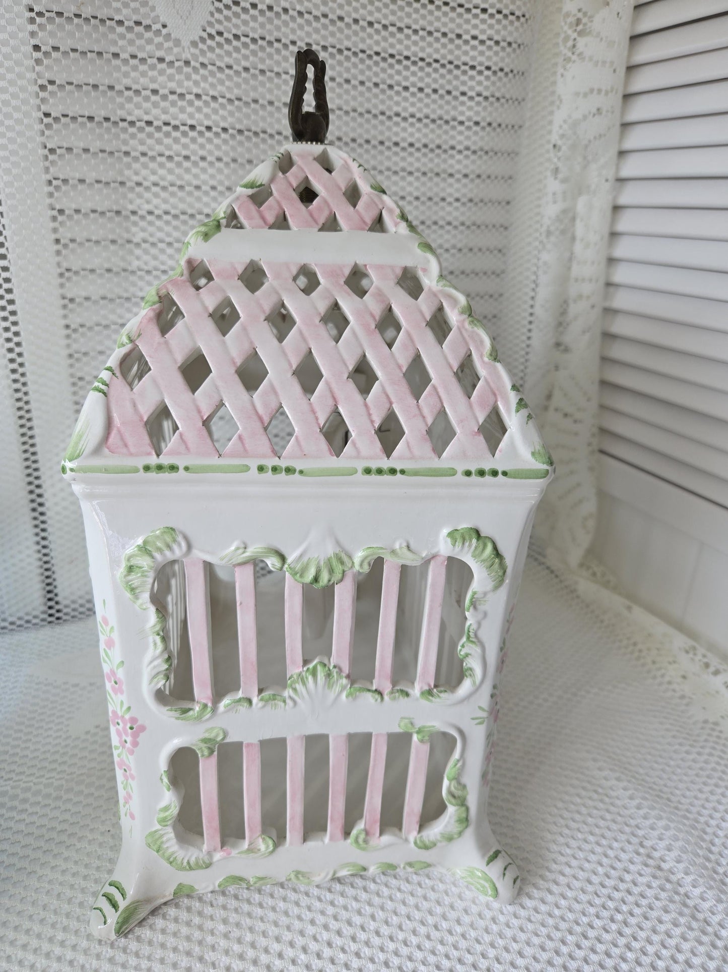 Italian Ceramic Bird House Decor