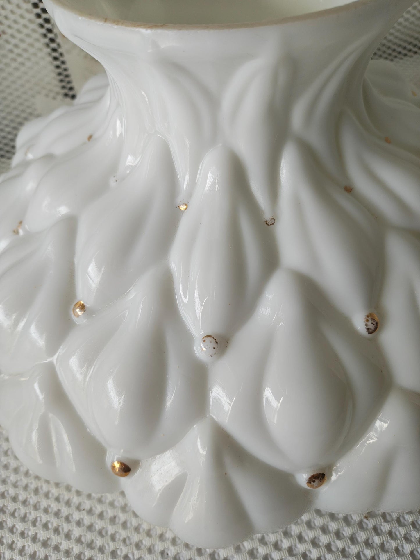 Vintage Quilted Glass Hurricane Lamp Shade