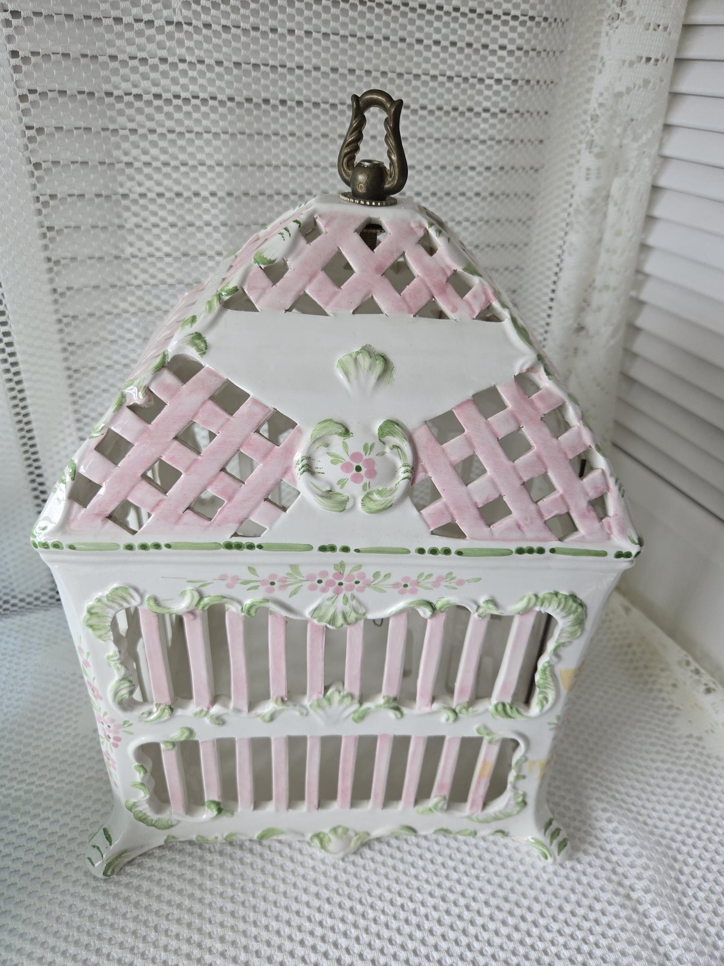 Italian Ceramic Bird House Decor