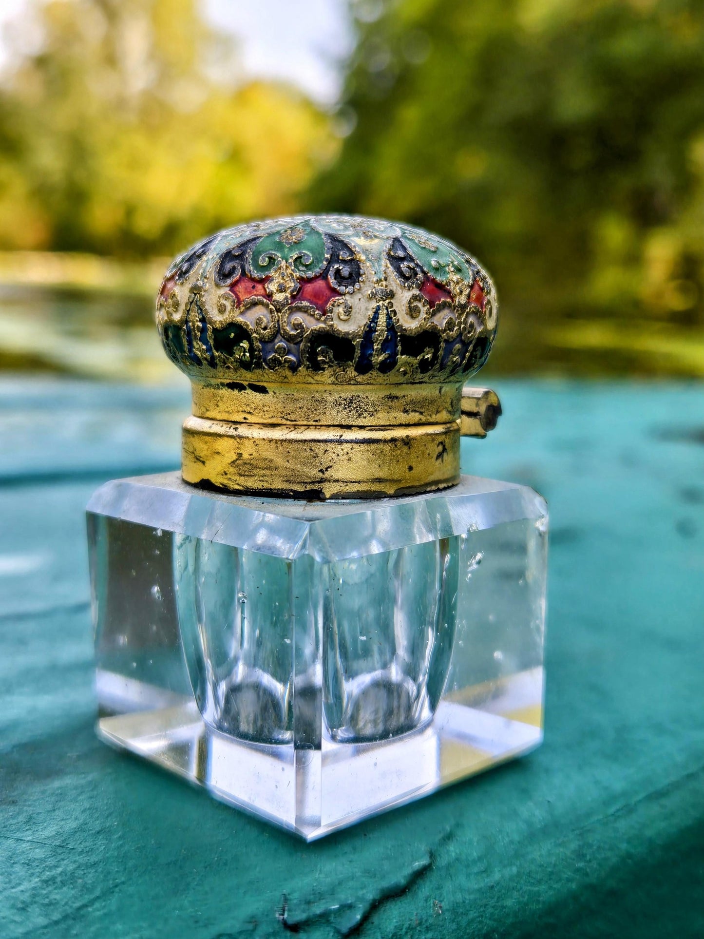 Vintage Cloisonne Inkwell