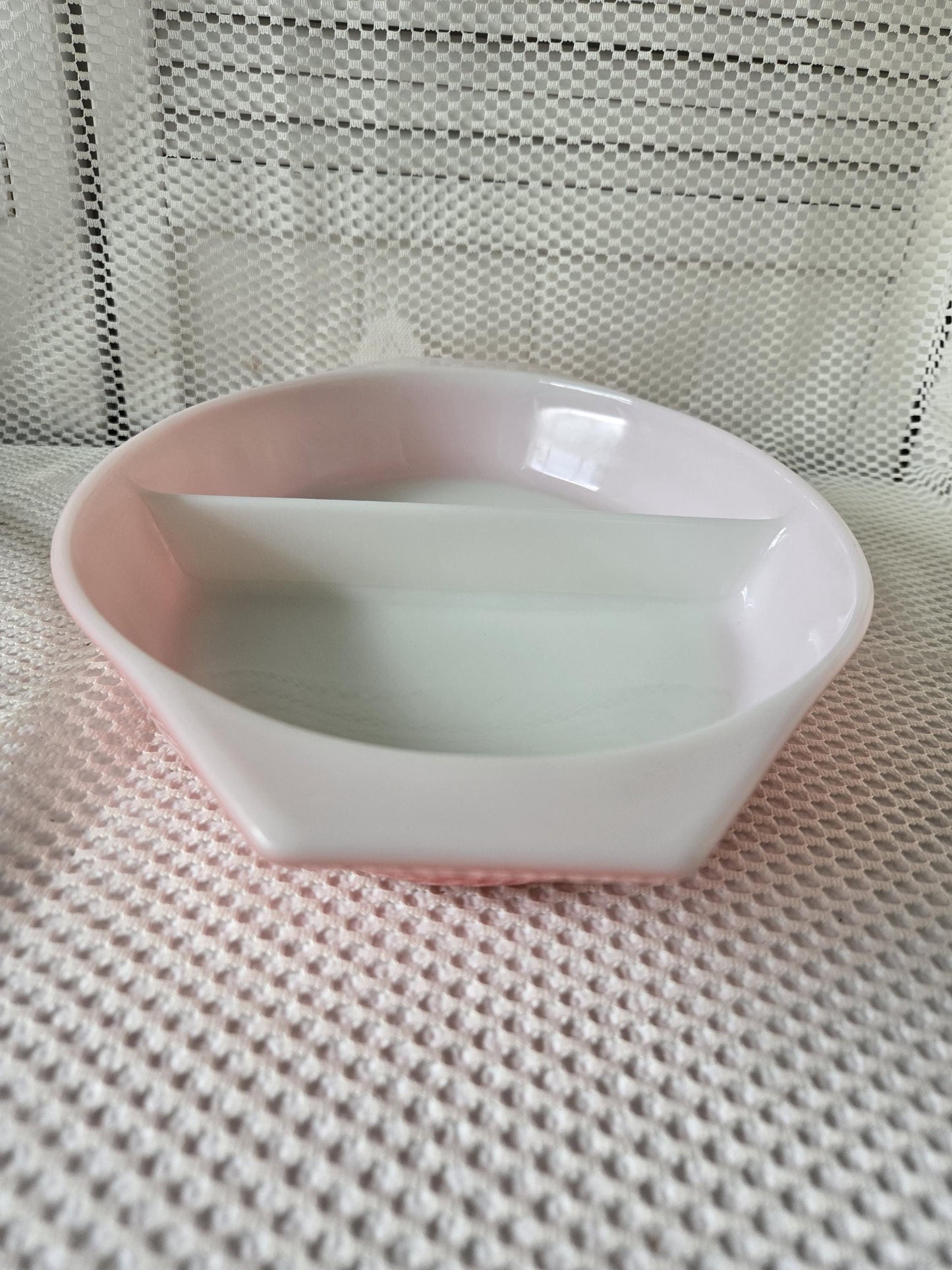 Pink Pyrex Divided Server Mid Century