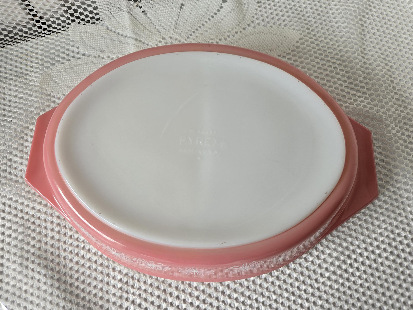 Pink Pyrex Divided Server Mid Century