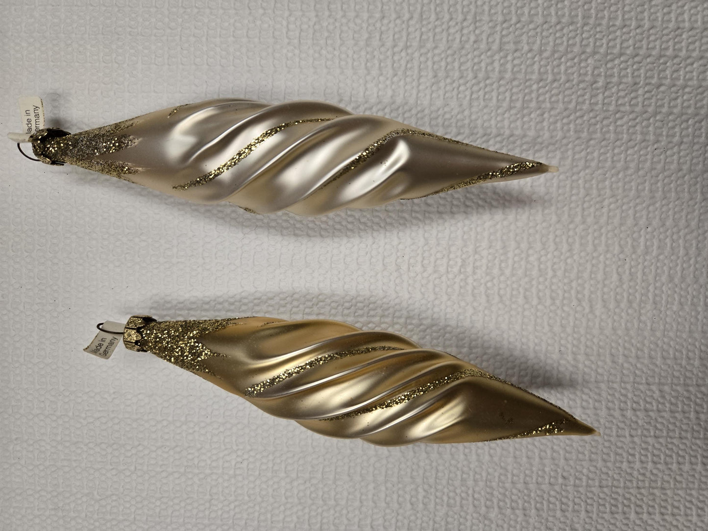 Vintage Glass Gold and Champagne Ornaments (6)