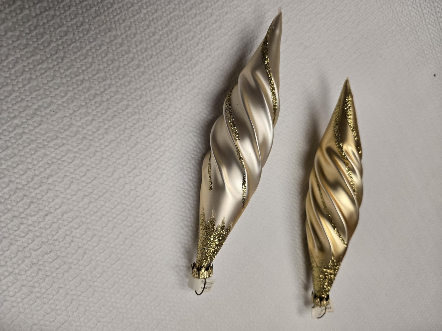 Vintage Glass Gold and Champagne Ornaments (6)