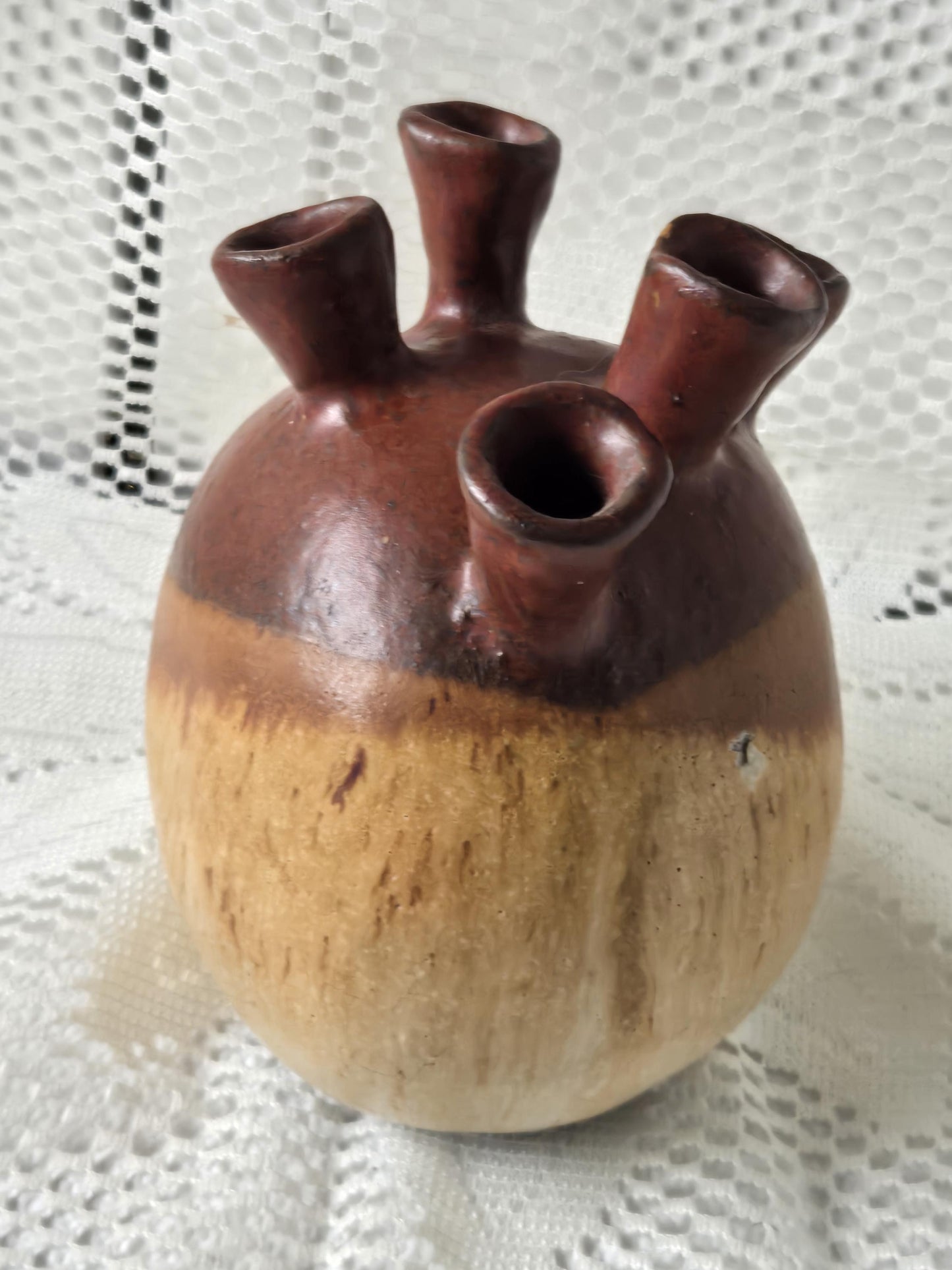 Stoneware Pottery Chimney 5-Neck Vase