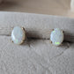 Vintage Opal Oval Stud Earrings 14K